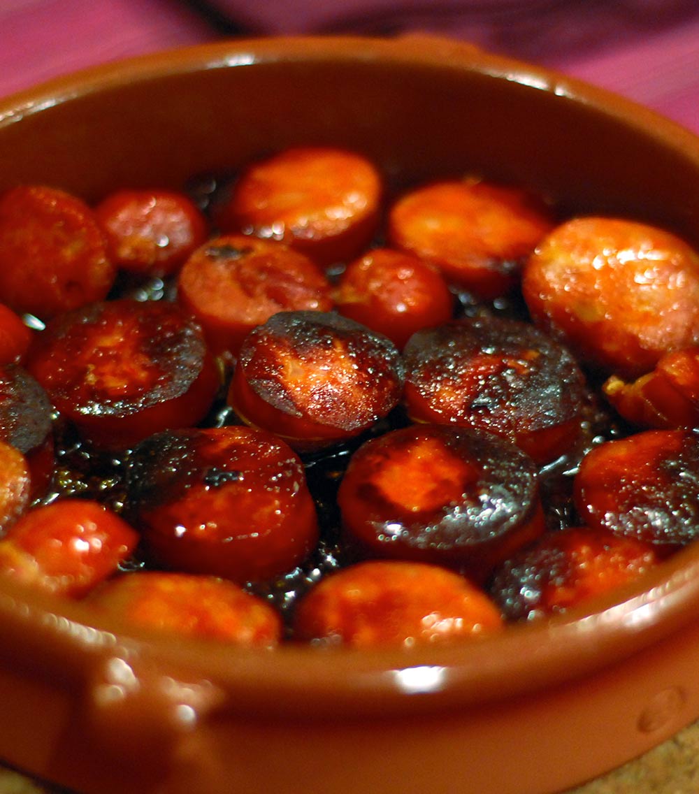 Chorizo a la sidra - Tapas, Spain