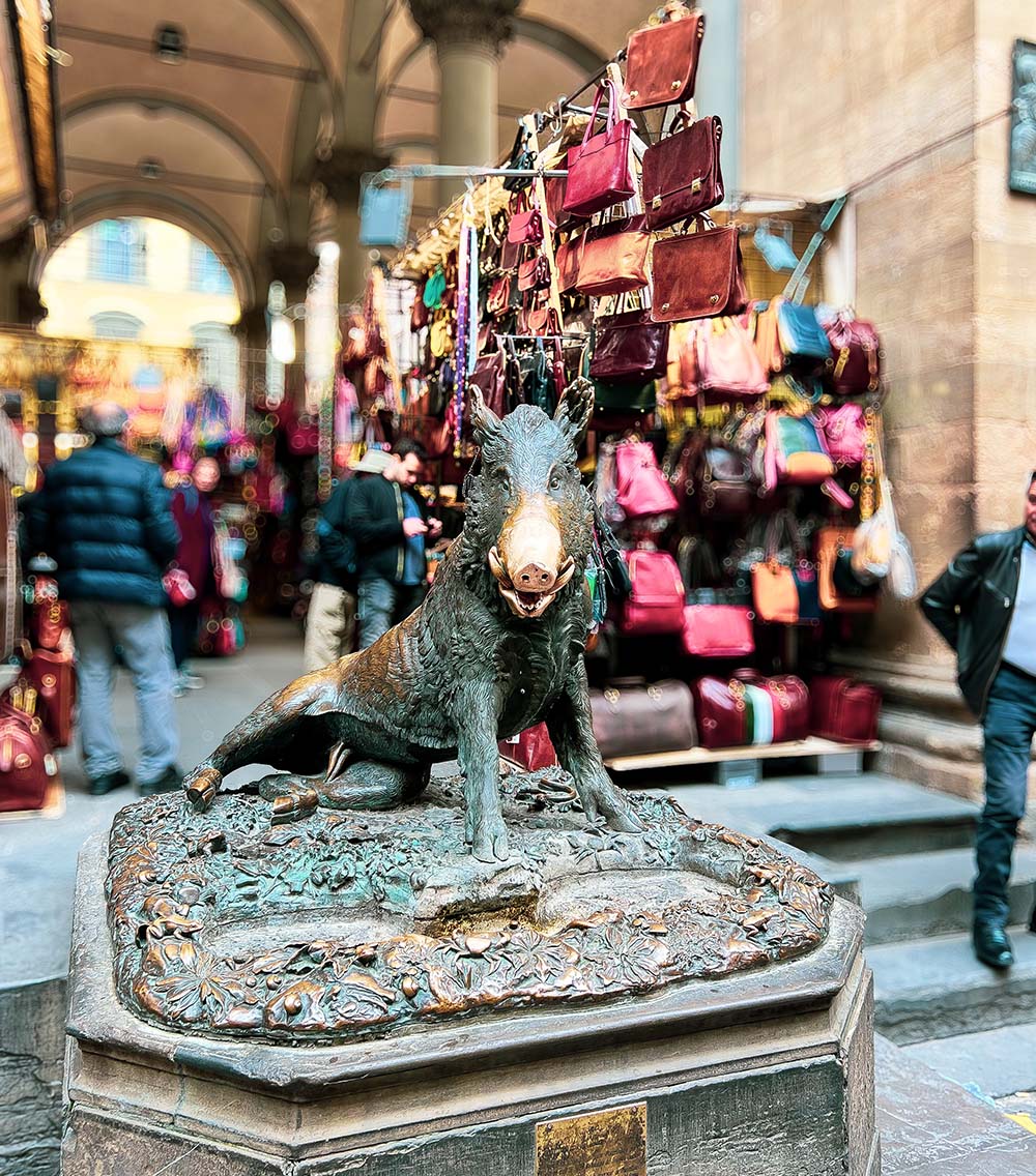 Leather shops and Mercato Centrale​ - Florence, Italy